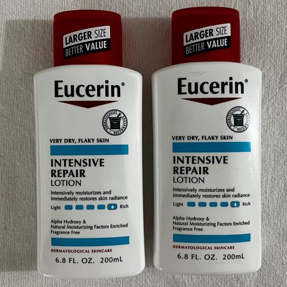 2 PK Eucerin Intensive Repair Lotion Very Dry Flaky Skin (6.8 fl oz) EXP 06/27 - Picture 1 of 2